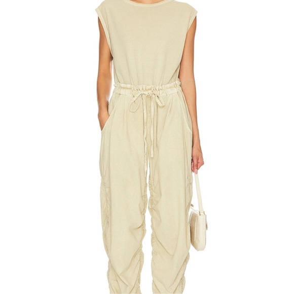 NWT Free People Mixed Media Jumpsuit Sz Medium - Picture 2 of 6